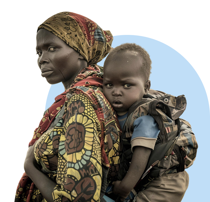 Mother backing her baby