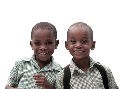 two school boys smiling