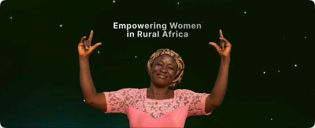 Empowering women in rural Africa: A smiling mother celebrating her success through a local entrepreneurship program.