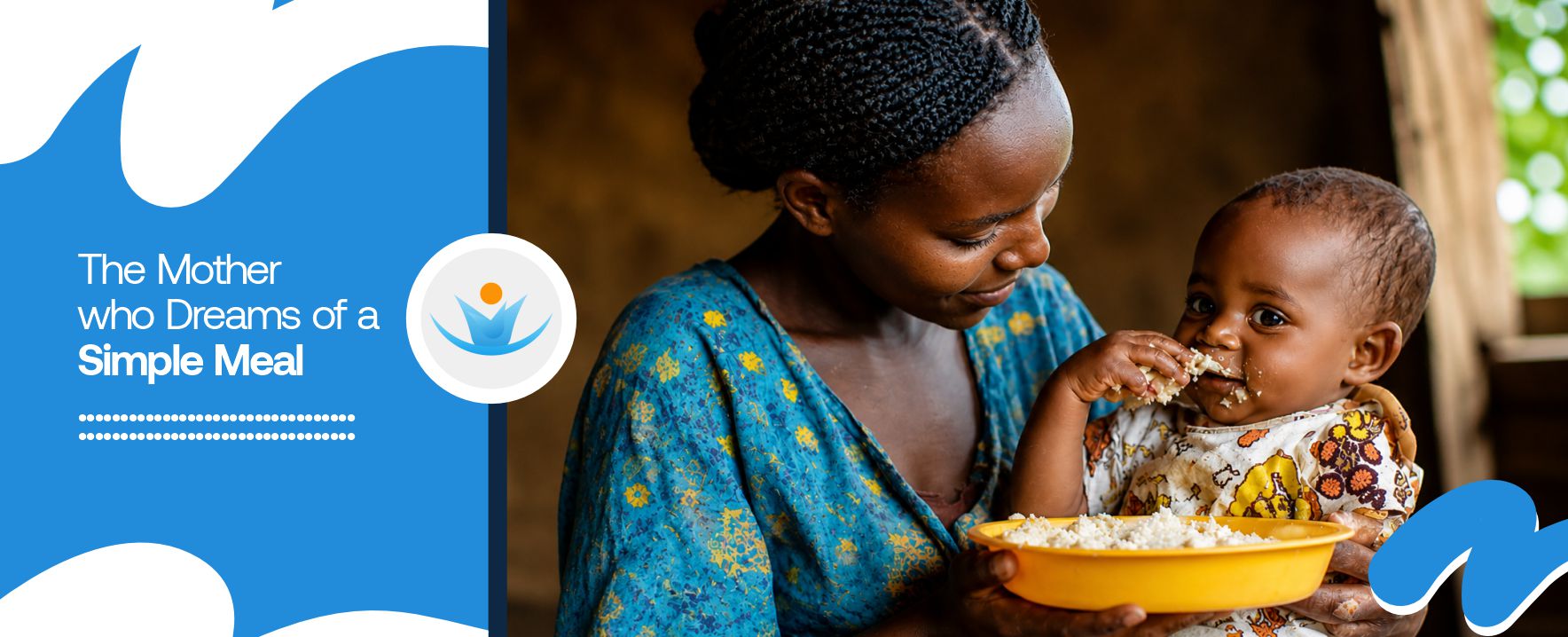 A smiling mother sitting with her happy baby on her lap while feeding them a nutritious meal, symbolizing the impact of World Hunger Day 2026 Africa.