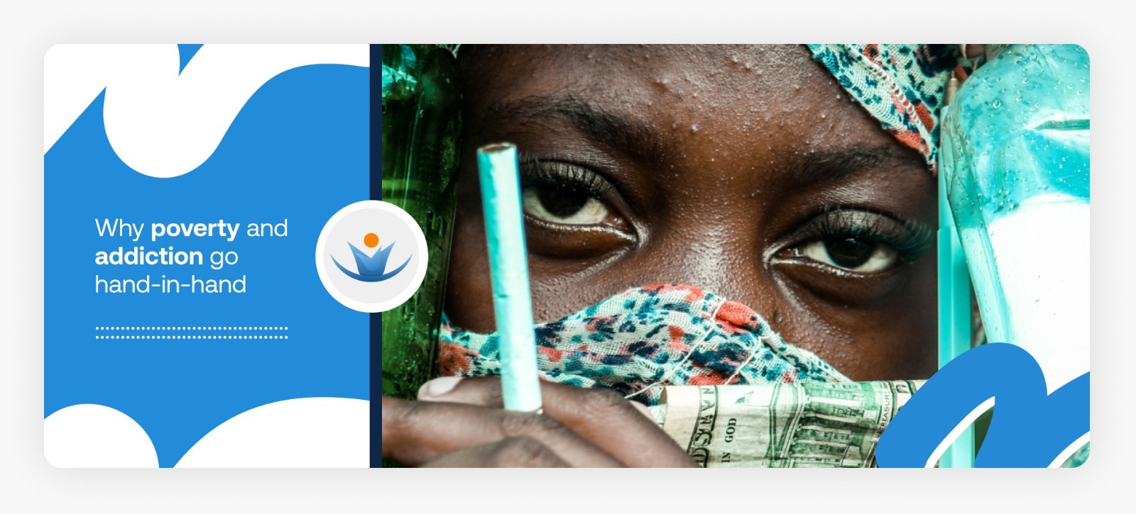 A woman wearing a hijab with a sorrowful expression of hunger, representing the deep desperation that leads to substance abuse in impoverished communities in 2026.