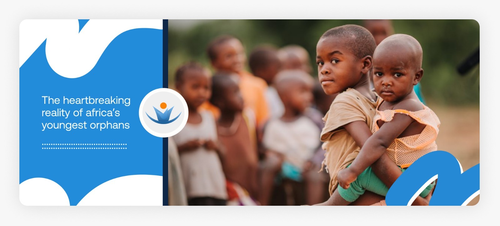 A young boy in a rural community carrying an orphaned baby on his back, illustrating the lack of support for orphaned babies in Africa and the burden on sibling caregivers in 2026.